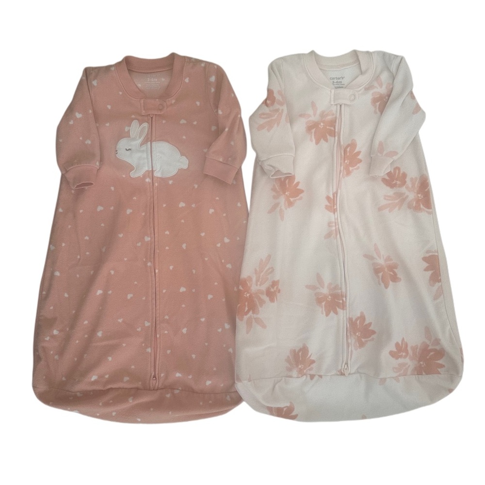 Carter's 2-Way Pink and White Baby Sleep Sacks Bundle